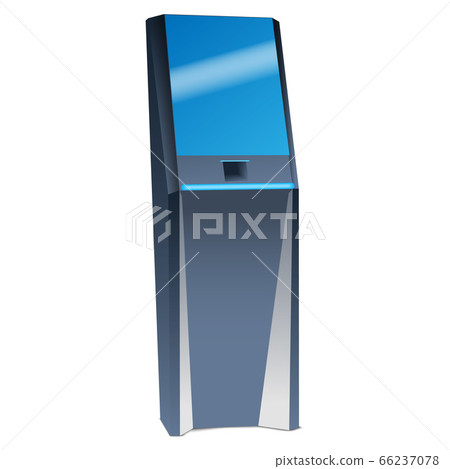 Futuristic kiosk screen icon, realistic style 66237078