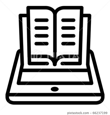 Ebook on the smartphone icon, outline style 66237199
