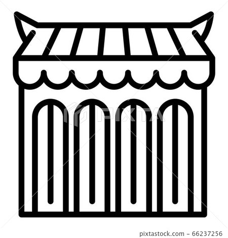 Large tent with windows icon, outline style 66237256