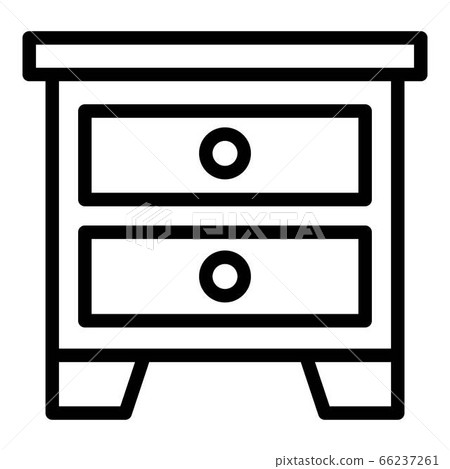 Nightstand icon, outline style Nightstand icon, outline style 66237261
