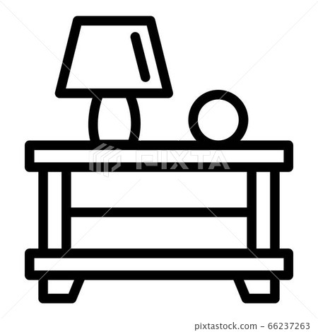 Lamp on the bedside table icon, outline style Lamp on the bedside table icon, outline style 66237263