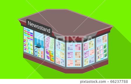 City newsstand icon, flat style City newsstand icon, flat style 66237788