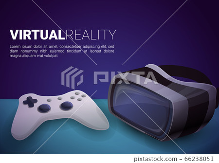 Virtual reality goggles concept banner, cartoon style Virtual reality goggles concept banner, cartoon style 66238051