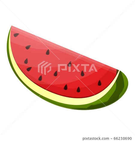 Whole watermelon slice icon, cartoon style 66238690