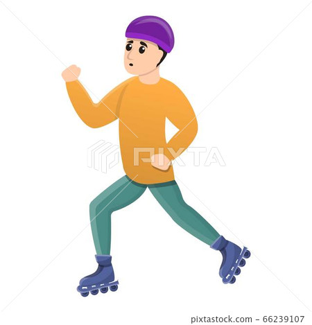 Boy inline skates icon, cartoon style Boy inline skates icon, cartoon style 66239107