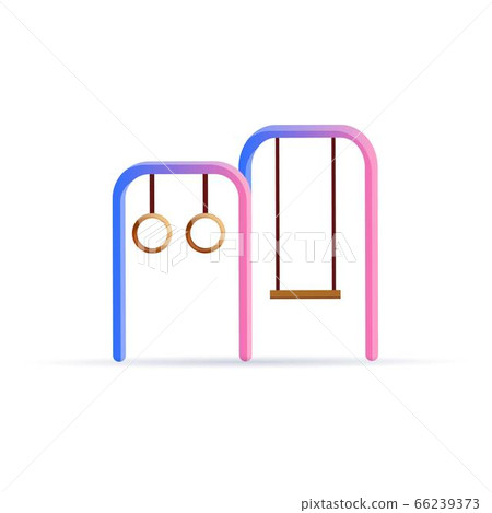 Kid sport rings and swing icon, cartoon style 66239373