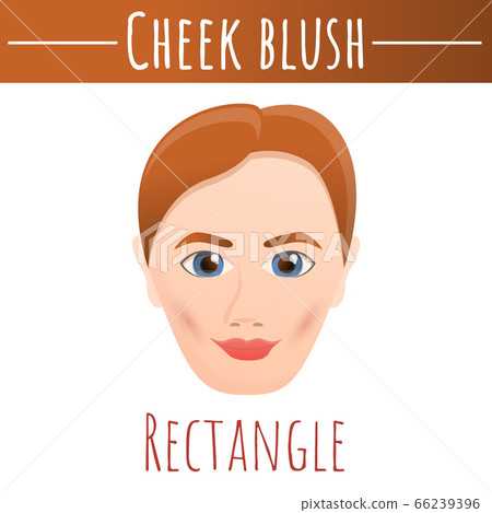 Cheek blush rectangle concept background, cartoon style Cheek blush rectangle concept background, cartoon style 66239396