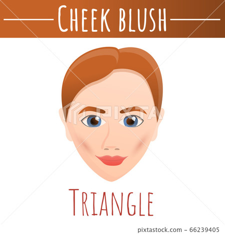 Cheek blush triangle concept background, cartoon style 66239405