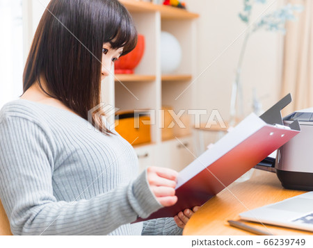 Woman confirming documents Procedure copy space 4:3 66239749