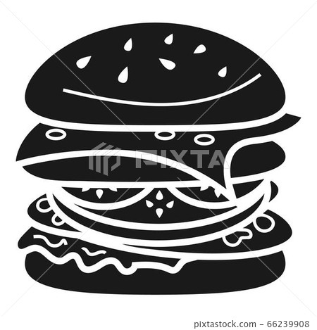 Fast burger icon, simple style 66239908