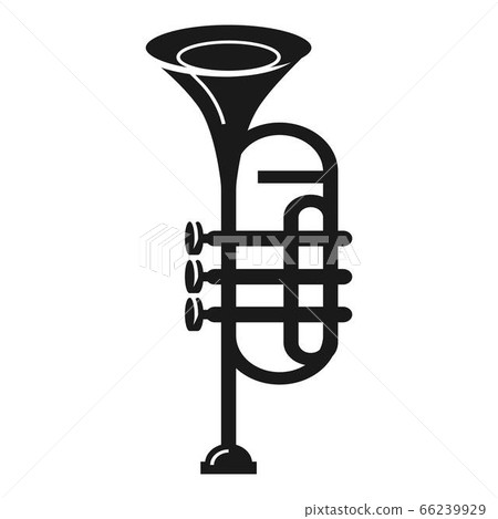 Band trumpet icon, simple style Band trumpet icon, simple style 66239929