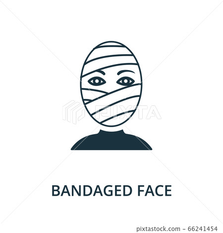 Bandaged Face icon from plastic surgery collection. Simple line element Bandaged Face symbol for templates, web design and infographics 66241454