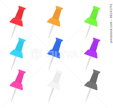 Push pin illustration set 66241741
