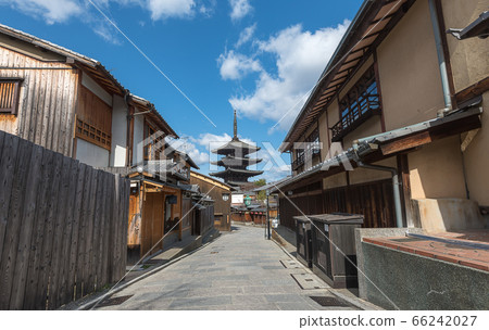 Yasaka pagoda on a traditional street, Kyoto 66242027