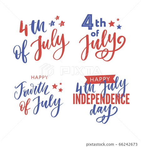 4th of July. Happy Independence day calligraphy 66242673