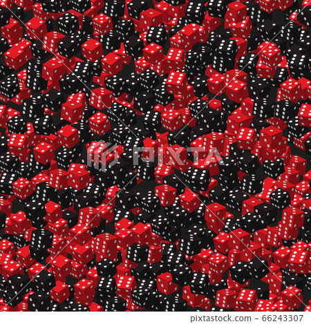 Red Black Dice Seamless Pattern, 3D Illustration Red Black Dice Seamless Pattern, 3D Illustration 66243307