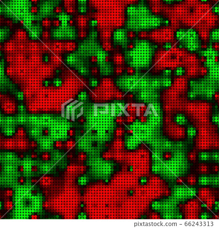 Seamless multicolor geometric glowing chaotic red and green circles pattern Seamless multicolor geometric glowing chaotic red and green circles pattern 66243313