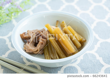 Boiled butterbur and chikuwa Boiled butterbur and chikuwa 66243641