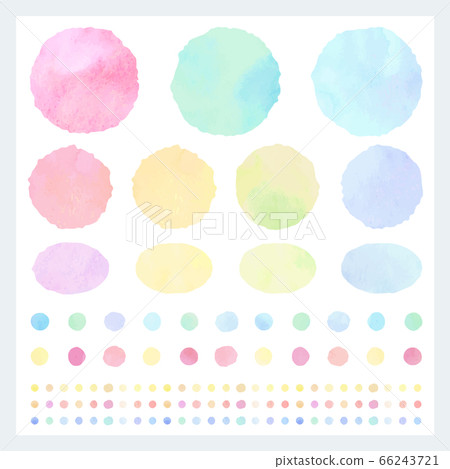 Watercolor material set Maru (Watercolor vector) 66243721