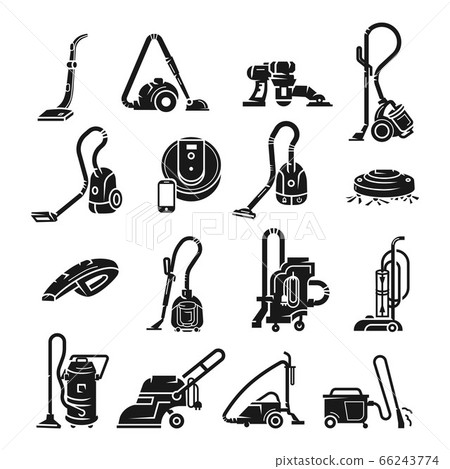 Vacuum cleaner icons set, simple style 66243774