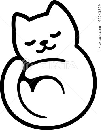 Cartoon sleeping cat logo 66243899