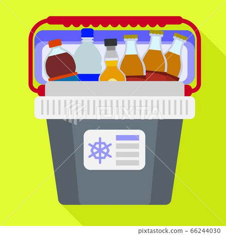 Portable fridge icon, flat style Portable fridge icon, flat style 66244030