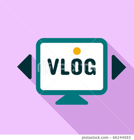 Monitor vlog logo, flat style Monitor vlog logo, flat style 66244083