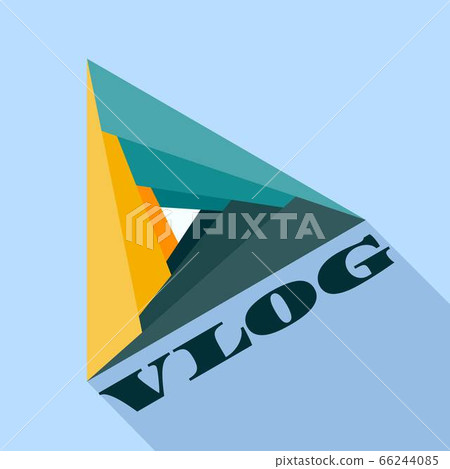 Modern vlog logo, flat style Modern vlog logo, flat style 66244085