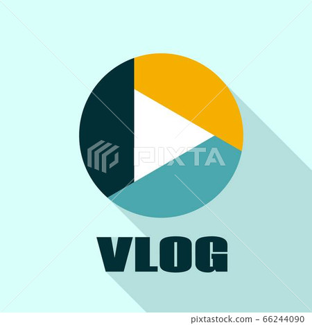 Vlog play logo, flat style 66244090