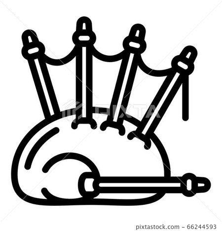 Bagpipes old icon, outline style Bagpipes old icon, outline style 66244593