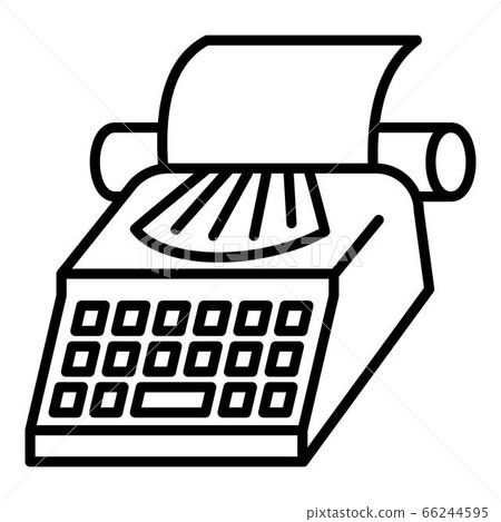 Paper typewriter icon, outline style 66244595