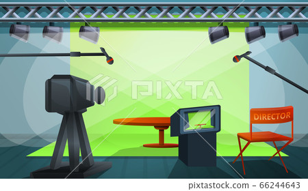 Director film production concept banner, cartoon style 66244643