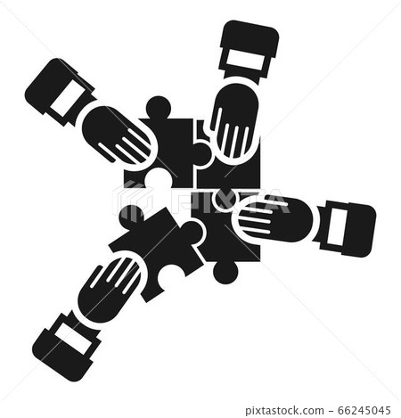 Man puzzle hand icon, simple style Man puzzle hand icon, simple style 66245045