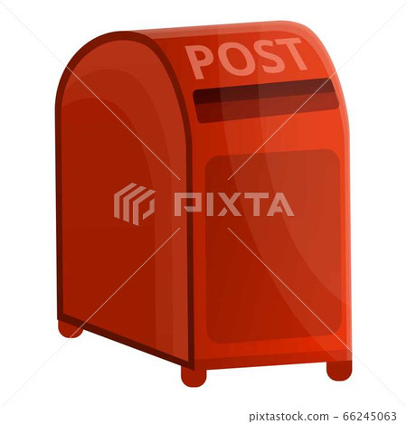 Red street post box icon, cartoon style - Stock Illustration [66245063] -  PIXTA