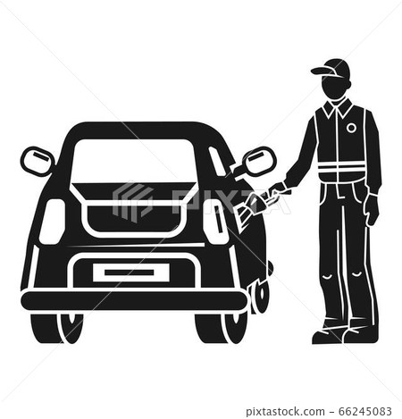 Man fill up the car icon, simple style 66245083