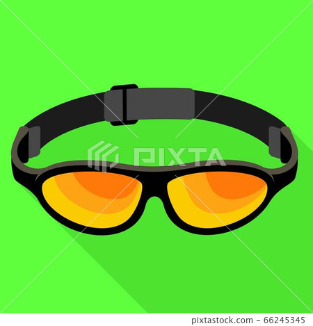 Rafting goggles icon, flat style Rafting goggles icon, flat style 66245345