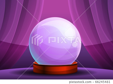 Magic fortune glass ball concept banner, cartoon style 66245481
