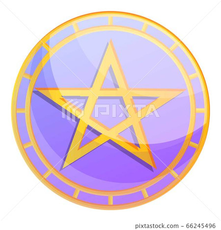 Magic david star icon, cartoon style 66245496