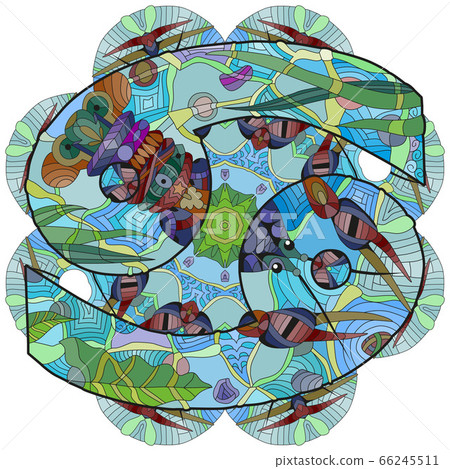 CANCER zodiac sign with mandala. Cute retro CANCER zodiac sign with mandala. Cute retro 66245511