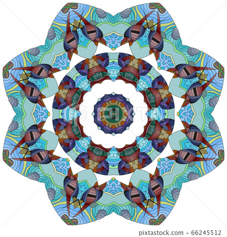 Hand drawn zentangle mandala for coloring page. 66245512
