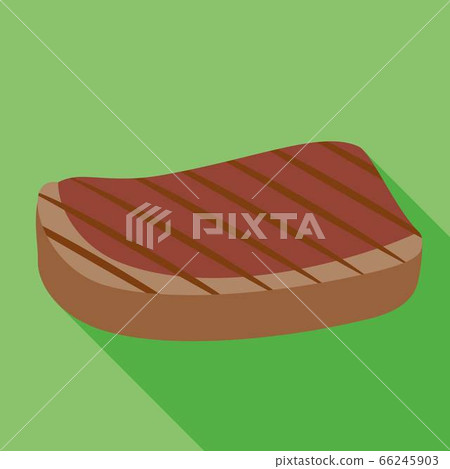 Grilled steak icon, flat style - Stock Illustration [66245903] - PIXTA