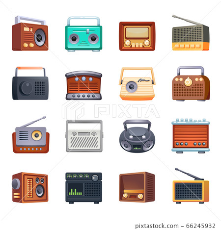 Radio icons set, cartoon style Radio icons set, cartoon style 66245932