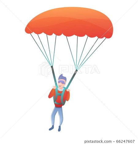 Professional parachuter icon, cartoon style Professional parachuter icon, cartoon style 66247607