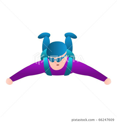 Skydiver freefall icon, cartoon style 66247609
