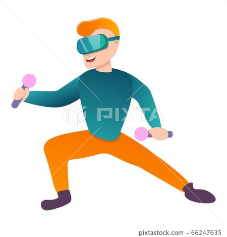 Karate in game goggles icon, cartoon style Karate in game goggles icon, cartoon style 66247635