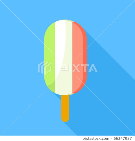Italy flag popsicle icon, flat style 66247987