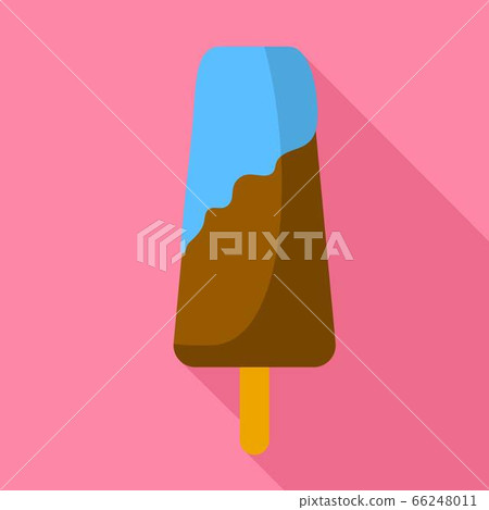Ice chocolate popsicle icon, flat style 66248011
