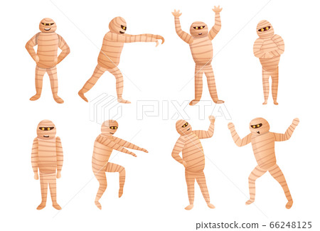 Mummy icons set, cartoon style 66248125