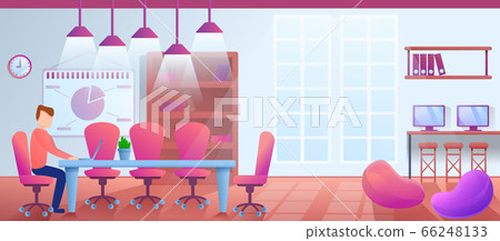 Coworking concept banner, cartoon style Coworking concept banner, cartoon style 66248133