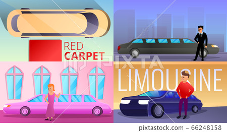 Limousine banner set, cartoon style 66248158